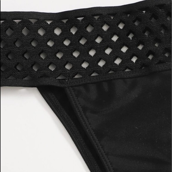 Black Cut-Out Halter Bikini Swimwear Bathing Suit - Picture 4 of 6